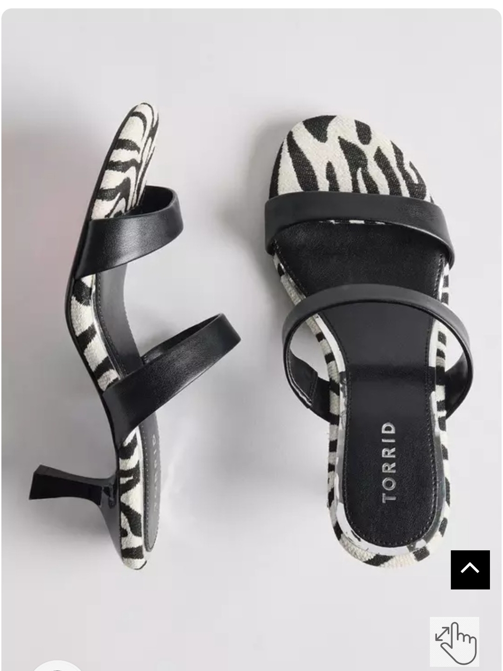 New! 13W [torrid] Black and White Zebra-Print Kitten Heel Sandals